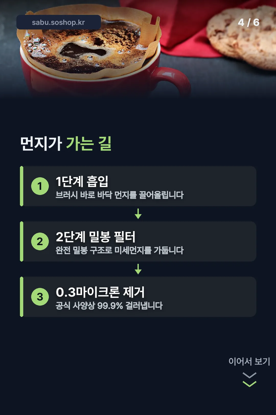 먼지가 가는 길 필터 구조